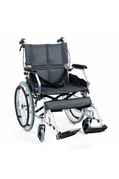 COMFORT PLUS Alüminyum Özellikli Refakatçı Frenli Hafif Tekerlekli Sandalye (FÜME) ürün görseli