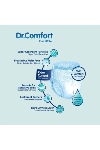 DR.COMFORT Dr Comfort Kulotlu Hasta Bezı 30lu Large - Resim 2