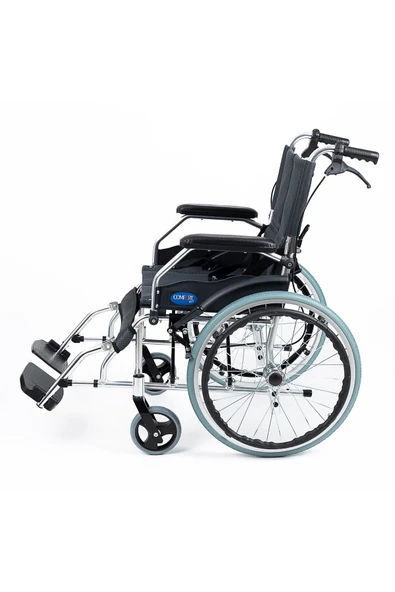 COMFORT PLUS Alüminyum Özellikli Refakatçı Frenli Hafif Tekerlekli Sandalye (FÜME) - Resim 5