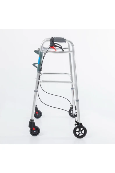MEDWELT Comfort Plus 4 Tekerlekli Hareketli Katlanır Boy Ayarlanır Yürüteç Wolker - 3