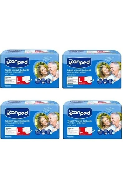 CANPED Belbantlı Large (l) Beden Hasta Bezi Avantaj Paketi 30 Lu X4 Paket Toplam 120 Adet ürün görseli