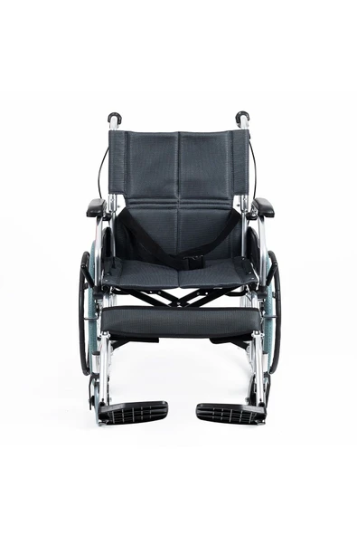 COMFORT PLUS Alüminyum Özellikli Refakatçı Frenli Hafif Tekerlekli Sandalye (FÜME) - Resim 3
