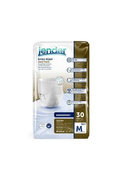 JENDER Emici Külot Yetişkin Bezi Medium 30x2 60 Adet Külot - 4