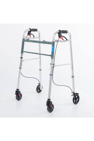 MEDWELT Comfort Plus 4 Tekerlekli Hareketli Katlanır Boy Ayarlanır Yürüteç Wolker