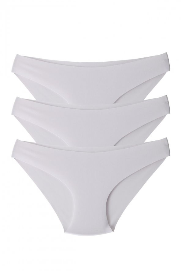 Kadın 3lü Paket Lazer Kesim Panty Slip Külot