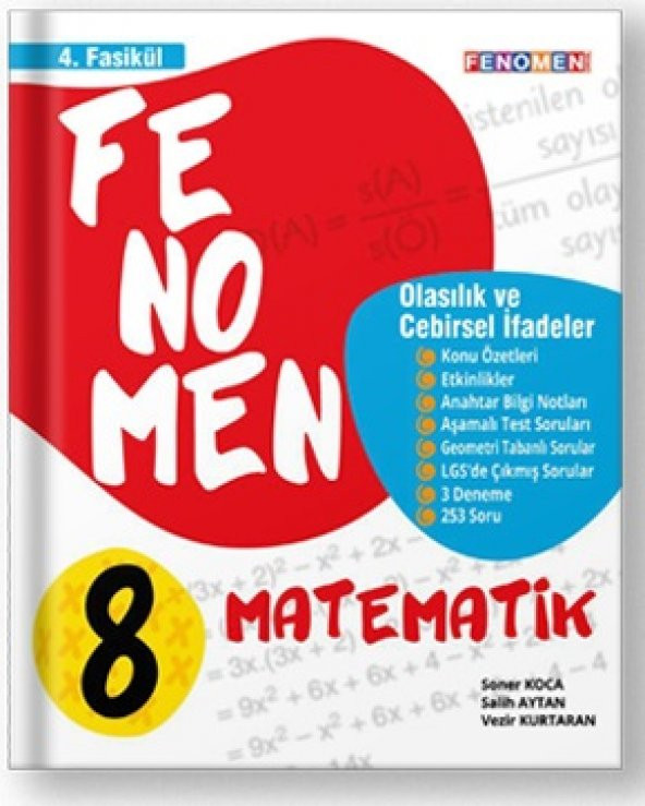Fenomen Okul 8. Sınıf Matematik 4. Fasikül Olasılık Ve Cebirsel İfadeler 2023