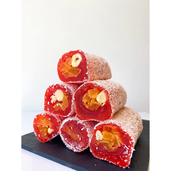 Şeftali ve Fındıklı Sarma Lokum 500 gr