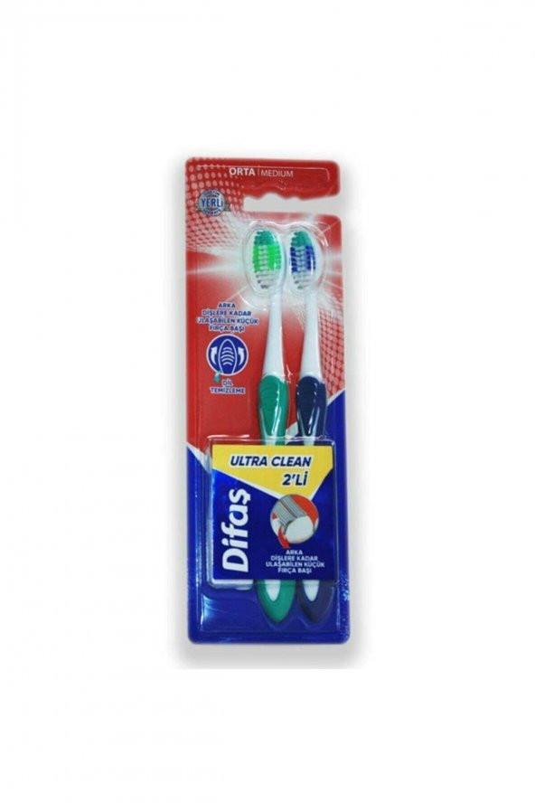 Difaş Ultra Clean 2li Diş Fırçası Orta
