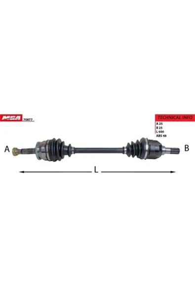 Mga 70877 - - AKS KOMPLE SOL-(ABSLI)-(HYUNDAI: ACCENT-BLUE 2012>2014 "DIZEL MANUEL" )