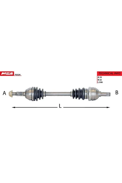 Mga 70324 Aks Komple Sol-(opel: Astra H 04>> "1.4-1.6" ) (eskı No: 14-022