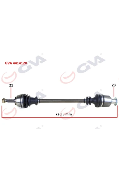 GVA 4414120 Komple Aks Sağ Kangoo 1.9dtı 98-08 721mm - 1