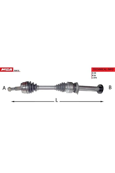 Aks Komple Sag-(VW: TRANSPORTER T5 2.5TDI AXD AXE)-70415 705017 7h0407272bl ürün görseli