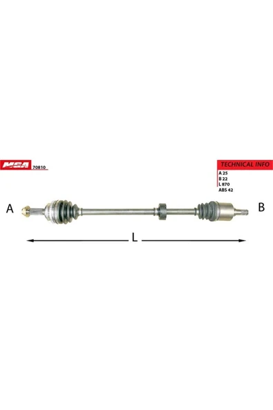 Mga 70810 Aks Komple Sag- Abslı - Tata Indıgo-marıne 2004- Turbolu  Oem ürün görseli
