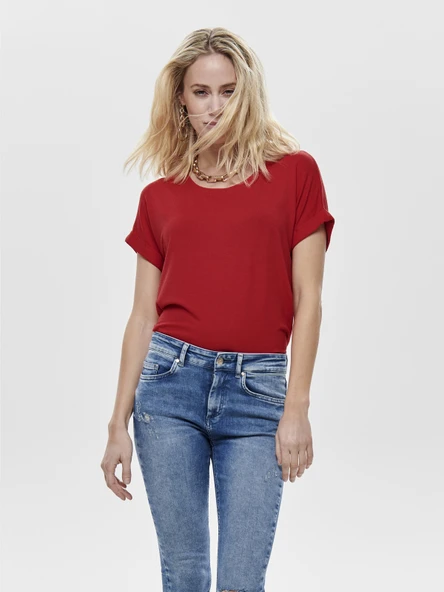 ONLY Bayan Geniş Yaka Basic Tişört 15106662 ürün görseli