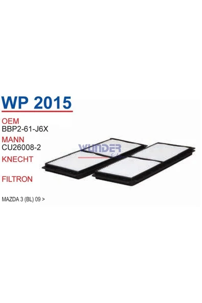 Wunder WP2015 Wp2015 Polen Filtresi - Mazda 3 (bl) 09 -