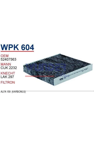 Wunder WPK604 Wpk604 Polen Filtresi - Alfa 159 Karbonlu Uyumlu ürün görseli 1