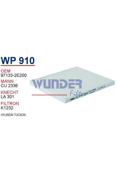 Wunder WP910 Wp910 Polen Filtresi - Kia Carens - Rıo - Sportage 04- Uyumlu ürün görseli 1