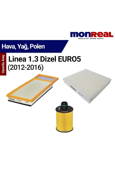Monreal 3P Linea 1.3 Dizel EURO5 (2012-2016) Filtre Seti (Hava-Yağ-Polen) - ürün görseli 1