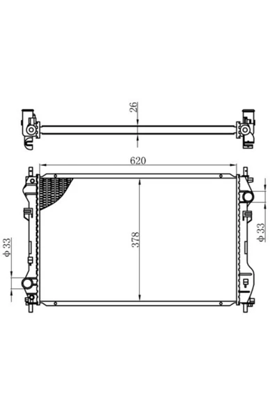 Ori BFR016022 MOTOR SU RADYATORU BRAZING TRANSIT 2.4D 00-06 KLIMASIZ MANUEL SANZUMAN 620X378X26-S ürün görseli 1
