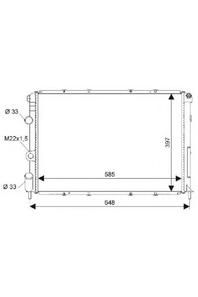 Ori MRN210034 Mekanik Su Radyatörü Renault Megane I 1.4ı/1.6ı/1.9d Çerçevelı 95+ (manuel Şanz.) (554x378x34) ürün görseli 1