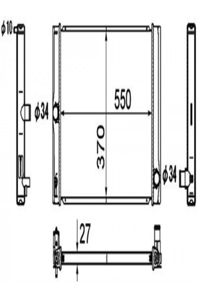 Ori BTO519026 Radyatör Brazing Corolla D4d 07 545x370x26 ürün görseli 1