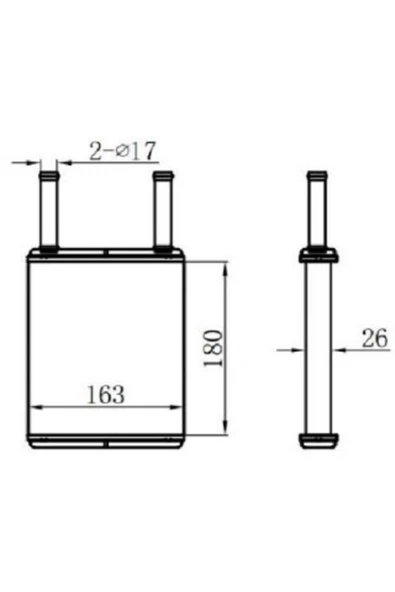 Ori KMZ027026 Brazıng Kalfer Radyatörü Mazda 626 87-92 (175x160x26) (a/m) ürün görseli 1