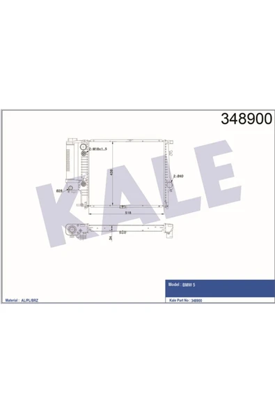 Kale 348900 Radyatör Bmw 5-serisi E34 Al-pl-brz 518×438×34klr- 1468469 1719142 1719309 ürün görseli 1