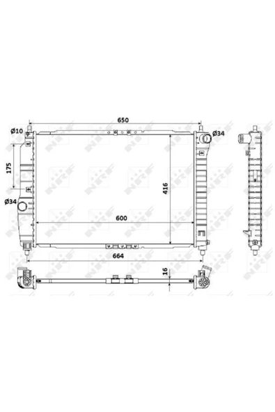 NRF 53902 Motor Su Radyatoru Aveo Kalos T200 T250 1.4 16v Mt 0308 ürün görseli 1