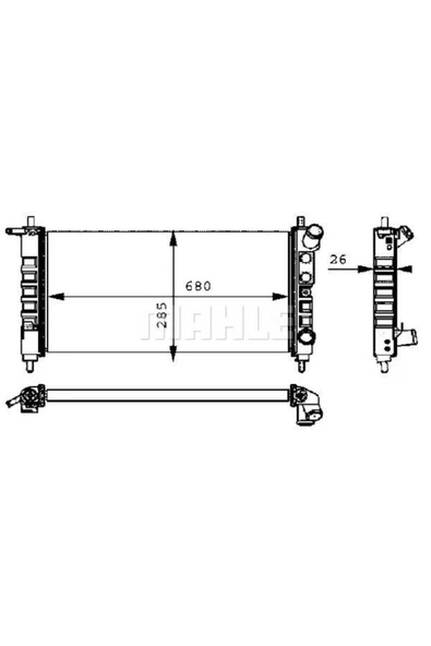 Mahle CR313000S KNECHT  Su Radyatörü (Klimalı) (Çın) Corsa B X10Xe X12Xe 1300205 (Eno:8Mk376712704) ürün görseli 1
