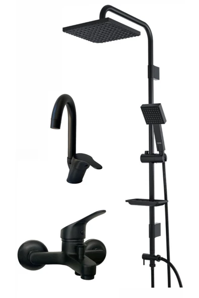 armour armatür Siyah banyo bataryası seti