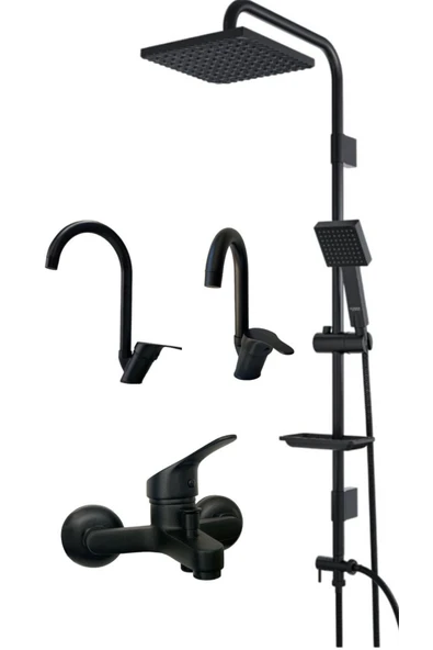 armour armatür Siyah Banyo Batarya Seti Siyah Duş Seti Siyah Banyo Batarya Seti Siyah Lavabo Ve Mutfak Bataryası