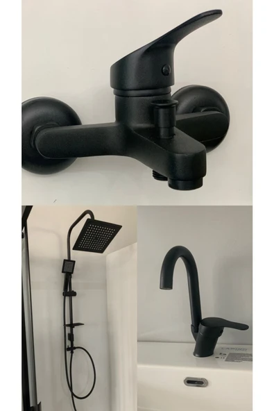 armour armatür Siyah Banyo Seti