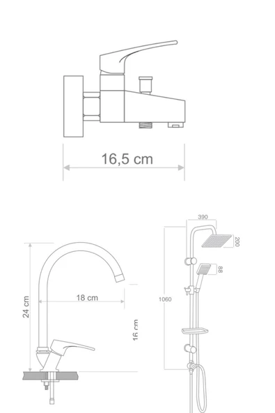 armour armatür Siyah Banyo Seti - 7