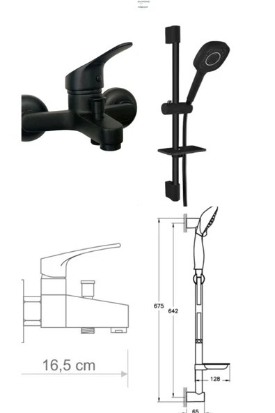 armour armatür Siyah banyo bataryası seti - 1