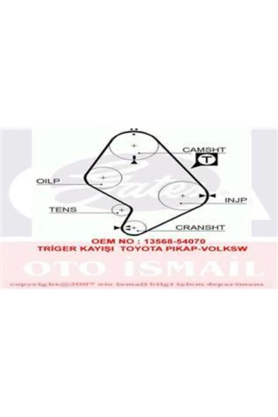 Gates 5214XS TRIGER EKSANTRIK KAYISI HILUX 90-04 2.4D 129x310 ürün görseli 1