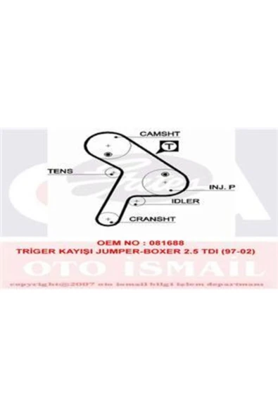 Gates 5471XS Trıger Eksantrık Kayısı Boxer / Jumper 2.5 Tdı 8v 147x320 Uyumlu ürün görseli