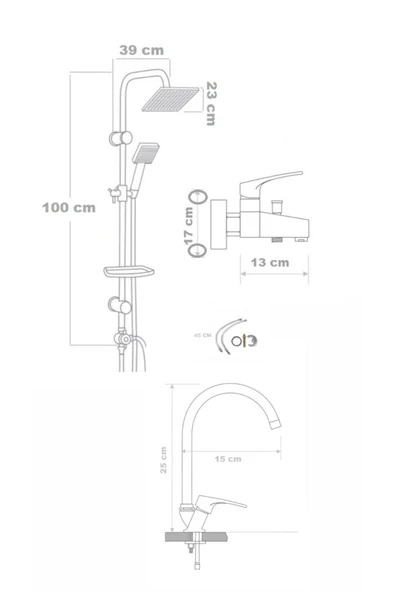 armour armatür Siyah Banyo Seti - 5