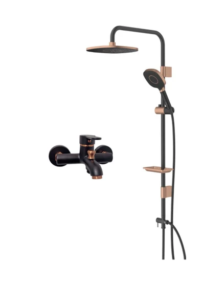 armour armatür Siyah Rose Banyo Bataryası Ve Duş Seti