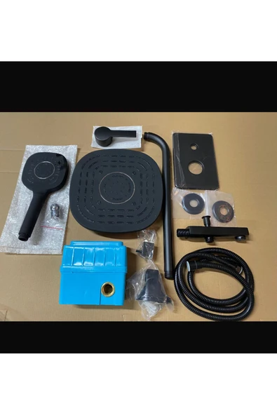 armour armatür siyah ankastre gömme duş seti - 2