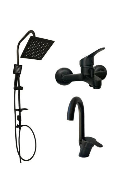 armour armatür Siyah Banyo Batarya Seti