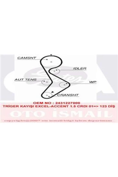 Gates 5579XS Trıger Eksantrık Kayısı Accent Admıre Getz Tucson / Sportage 1.5 Crdı 2.0 Crdı 123×280 ürün görseli 1