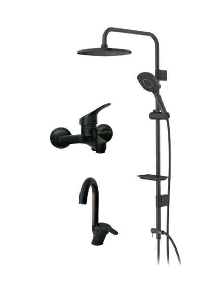 armour armatür Siyah Banyo Seti