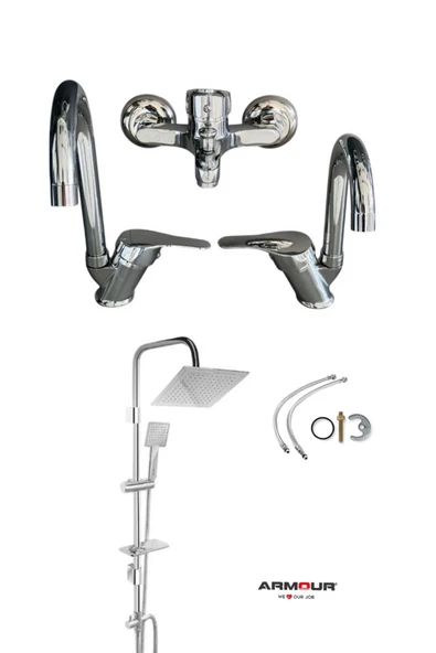 armour armatür Batarya Seti Krom 4 Lü