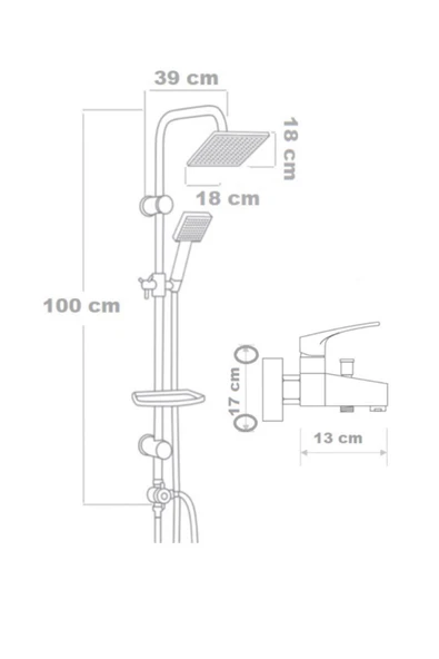 armour armatür siyah banyo batarya seti banyo bataryası ve duş seti - 4