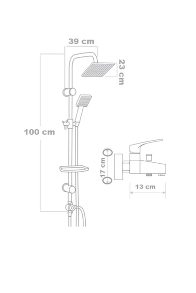 armour armatür Krom banyo bataryası ve duş seti - 4