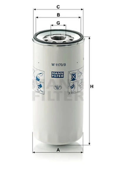 Mann W1170/9 Yag Fıltresı Yenı F-max - Cargo 2524 Uzun ürün görseli 1
