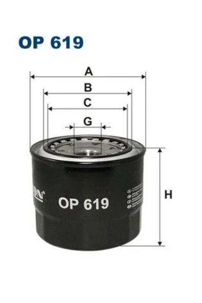 FTR OP619 Op619 Yağ Filtresi Daihatsu Delta-toyota Camry Ff-carina E-ff-carina 2-corolla 6-corona Ff ürün görseli 1