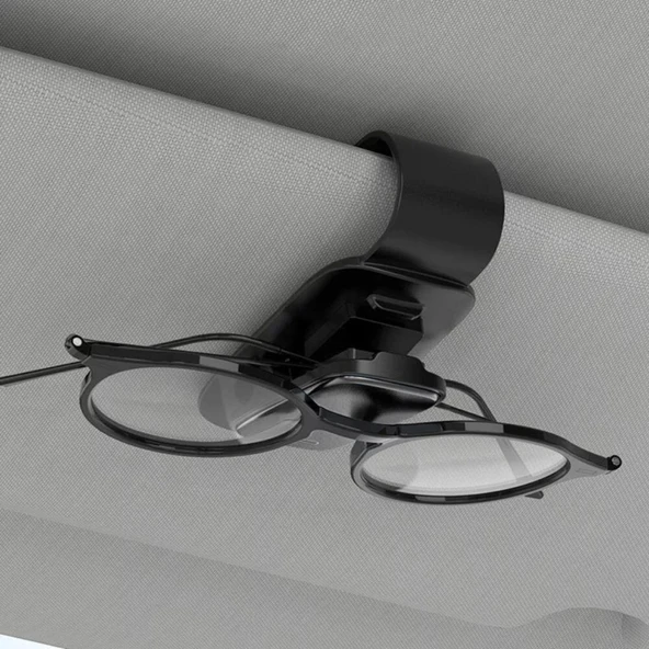 Polham Premium 3M Bantlı Mandallı Araç İçi Gözlük Tutucu, Torpido Üstü ve Güneşlik Uym Gözlük Tutucu - 3