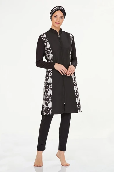 Maresiva 8240 Dijital Desenli Tesettür Mayo - Resim 3