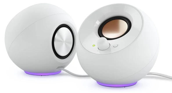 Creative Pebble SE Beyaz 16W RGB Aydınlatmalı USB-C Stereo Multimedya Hoparlör Seti